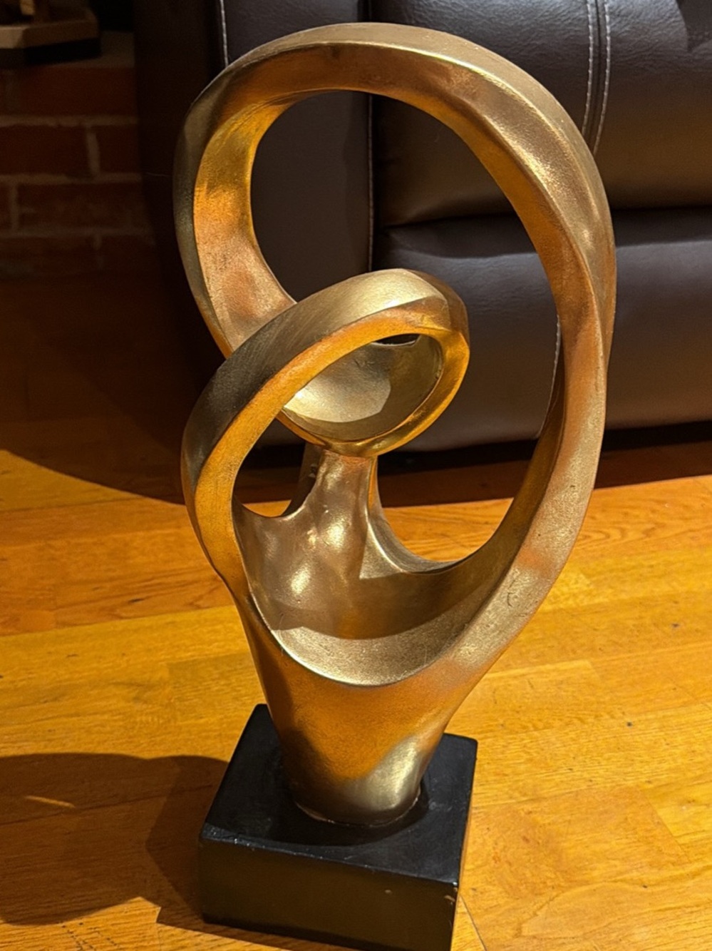 Plutus Brands Sculpture On Base in Gold Resin
